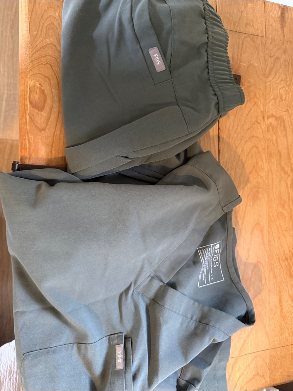 FIGS Olive Scrub Set - Two-Piece Top & Jogger Pants
